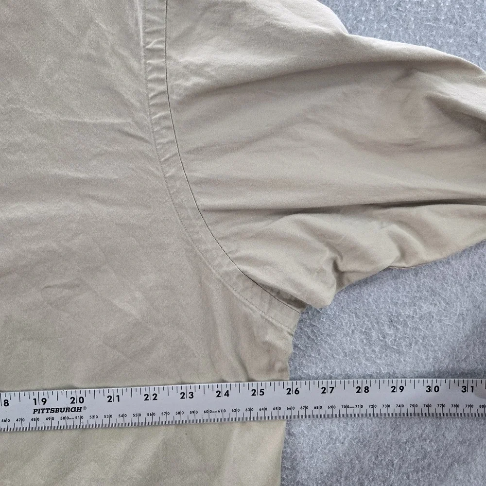 Ralph Lauren Men Button Up Shirt L Beige‎ Polo Player Embroidery Blake